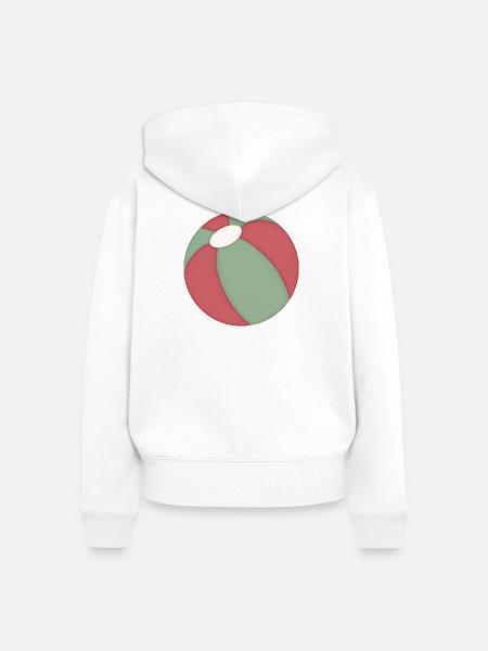 Strandball Farbblock Muster Ball - Frauen Premium Bio Zip Hoodie - Weiß