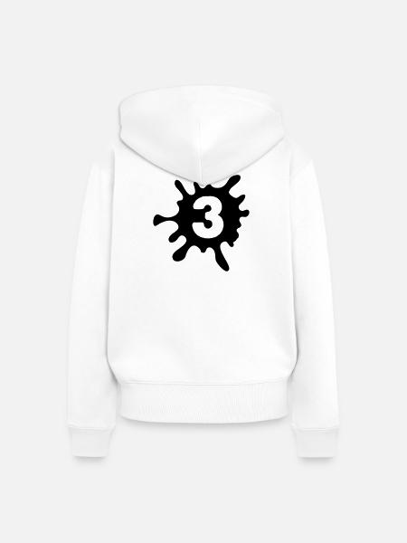 3 Klecks - Frauen Premium Bio Zip Hoodie - Weiß