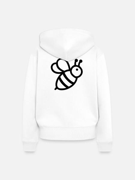 Biene - Frauen Premium Bio Zip Hoodie - Weiß