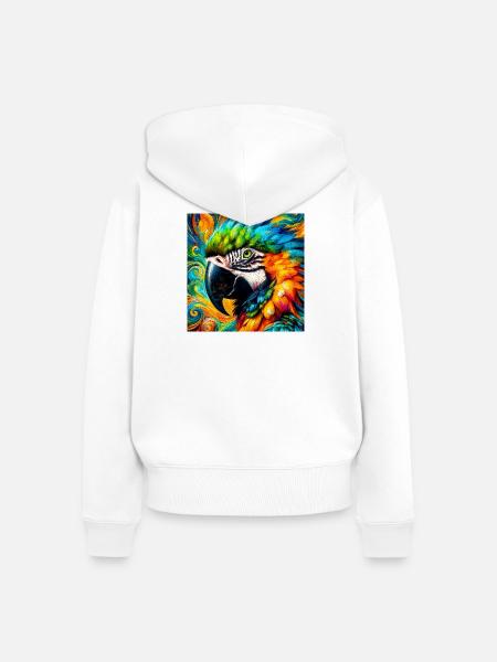 Papagei - Frauen Premium Bio Zip Hoodie - Weiß