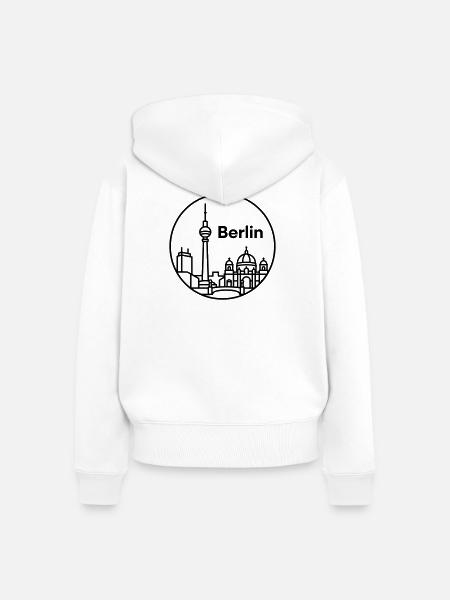 Berlin - Frauen Premium Bio Zip Hoodie - Weiß