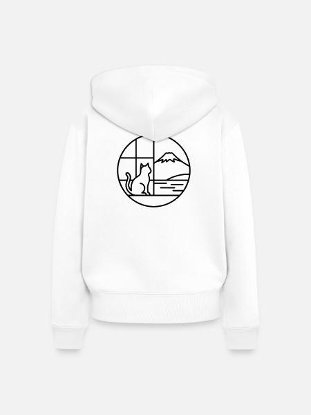 Fuji - Frauen Premium Bio Zip Hoodie - Weiß
