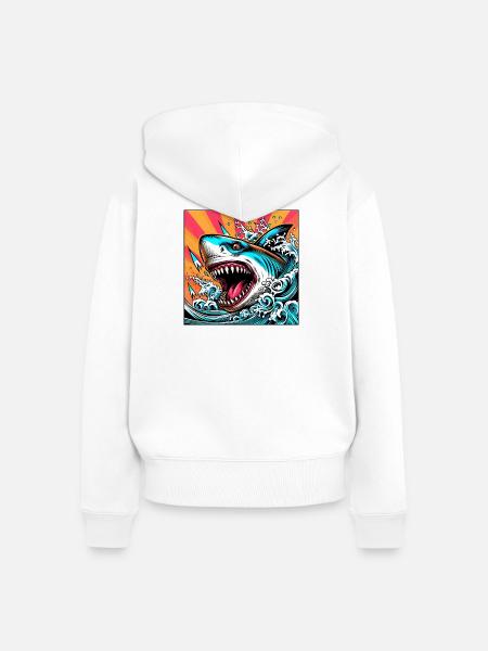 Hai - Frauen Premium Bio Zip Hoodie - Weiß