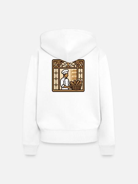 Baeckerei Schaufenster Logo - Frauen Premium Bio Zip Hoodie - Weiß