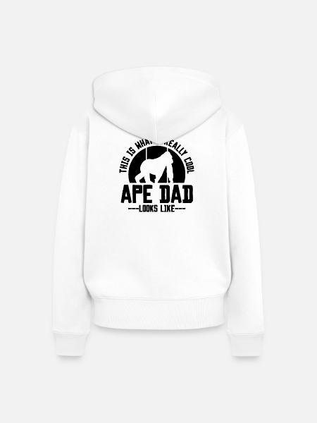 Affe Papa Spruch - Frauen Premium Bio Zip Hoodie - Weiß