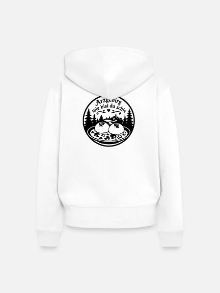 Arzgebirg wie bist du schie... - Frauen Premium Bio Zip Hoodie - Weiß