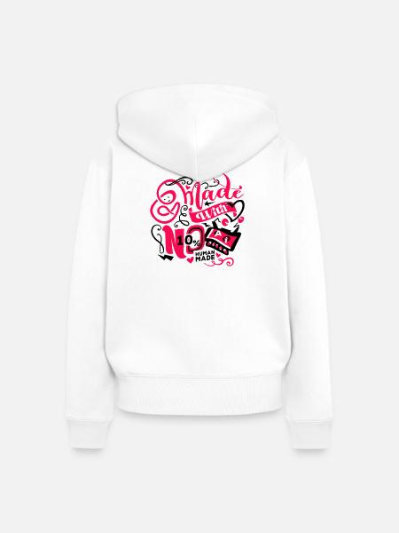 Ohne KI entwickelt - Frauen Premium Bio Zip Hoodie - Weiß