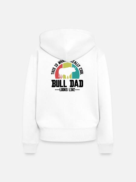 Stier Spruch Retro Style - Frauen Premium Bio Zip Hoodie - Weiß