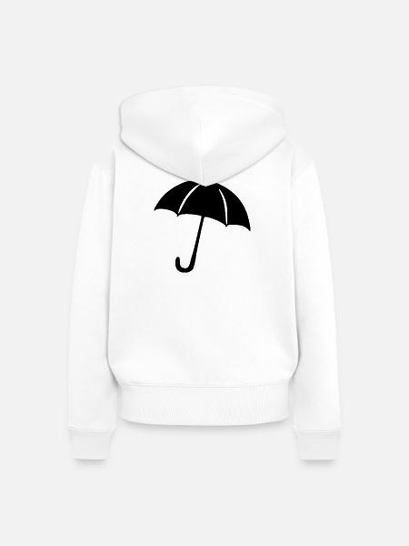 Regenschirm Regen Meteorologe Geschenk  - Frauen Premium Bio Zip Hoodie - Weiß