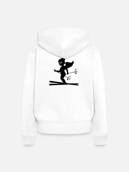 Engel beim Skifahren - Frauen Premium Bio Zip Hoodie - Weiß