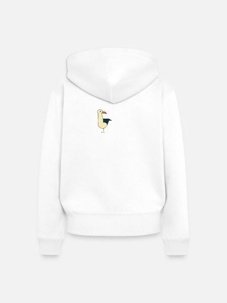Möwe - Frauen Premium Bio Zip Hoodie - Weiß