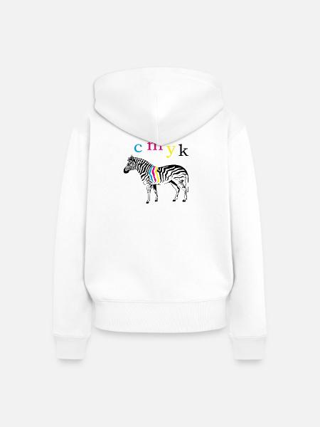 CMYK Zebra - Frauen Premium Bio Zip Hoodie - Weiß
