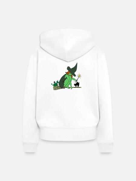 Hexe - Frauen Premium Bio Zip Hoodie - Weiß