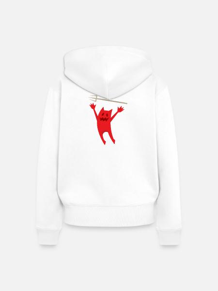 Frecher Teufel - Frauen Premium Bio Zip Hoodie - Weiß