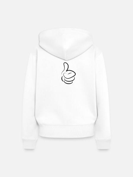 Daumen hoch! - Frauen Premium Bio Zip Hoodie - Weiß