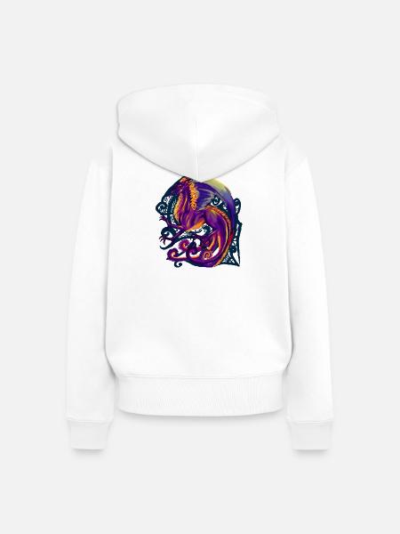 Drachen - Frauen Premium Bio Zip Hoodie - Weiß