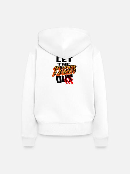 Let The Tiger Out - Frauen Premium Bio Zip Hoodie - Weiß