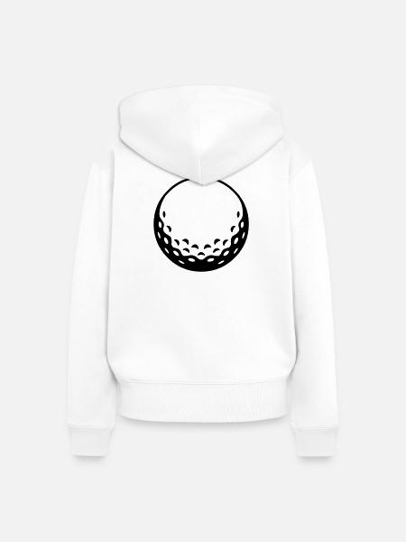 Golfball - einfärbbar - Frauen Premium Bio Zip Hoodie - Weiß