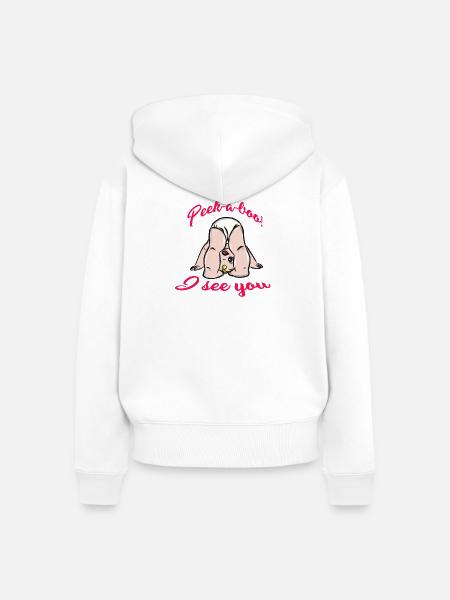 Baby - Frauen Premium Bio Zip Hoodie - Weiß