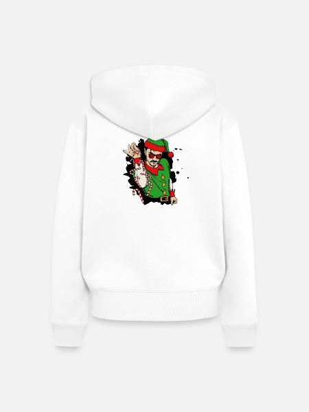 saltbae SANTA ELF - Frauen Premium Bio Zip Hoodie - Weiß