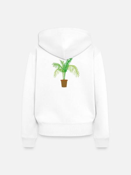 palm tree - Frauen Premium Bio Zip Hoodie - Weiß