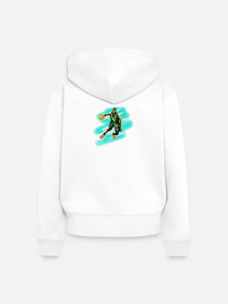 Basketballspieler - Frauen Premium Bio Zip Hoodie - Weiß