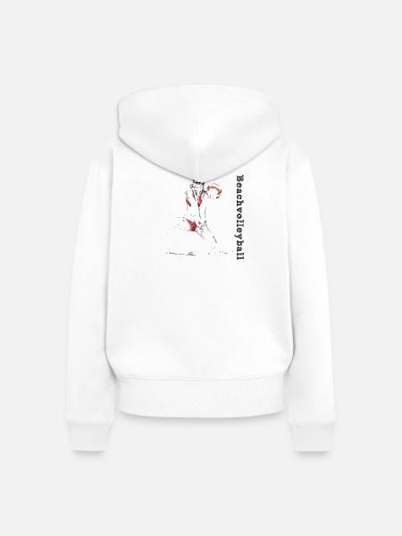 Beachvoleyball - Frauen Premium Bio Zip Hoodie - Weiß