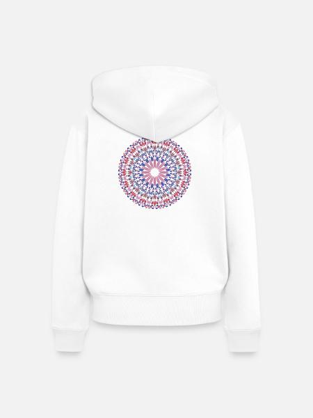 Mandala - Frauen Premium Bio Zip Hoodie - Weiß