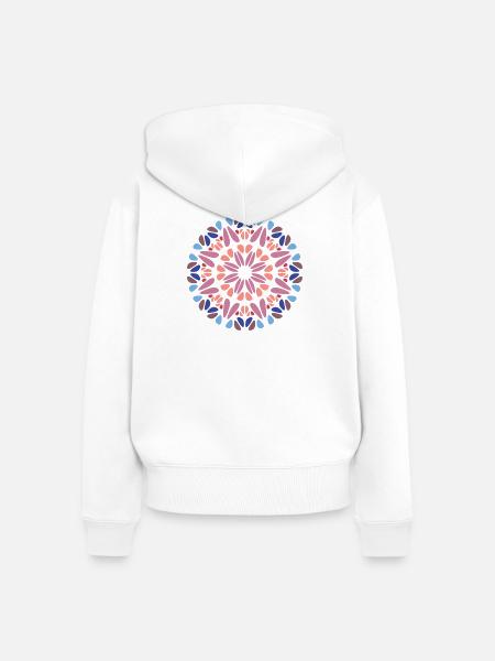 Mandala - Frauen Premium Bio Zip Hoodie - Weiß