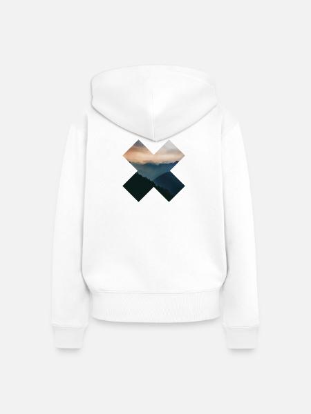 X - Berge - Frauen Premium Bio Zip Hoodie - Weiß