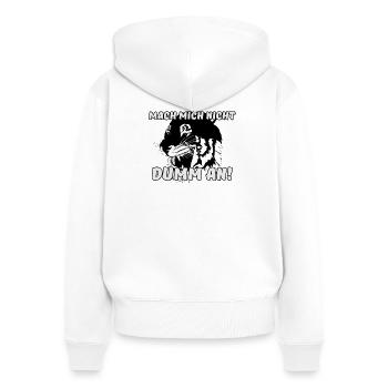 Tiger Raubkatze Tier Spruch lustig - Frauen Premium Bio Zip Hoodie - Weiß - Hinten - AI Model Female 172 light (172cm)