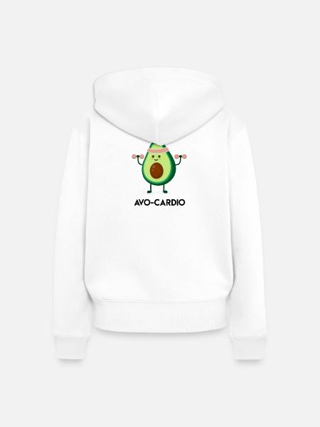 Avocado Fitnessheld - Frauen Premium Bio Zip Hoodie - Weiß