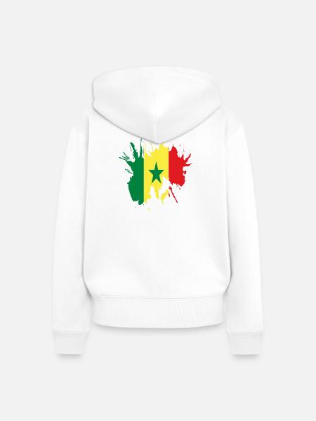 Senegal - Frauen Premium Bio Zip Hoodie - Weiß