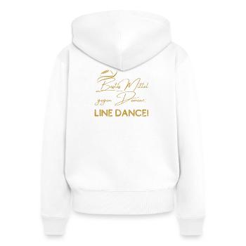 Mein bestes Mittel gegen Demenz: Line Dance - Frauen Premium Bio Zip Hoodie - Weiß - Hinten - AI Model Female 172 light (172cm)