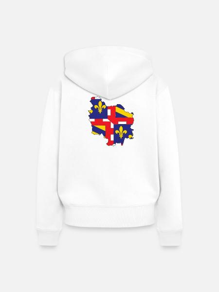 Karte von Burgund - Frauen Premium Bio Zip Hoodie - Weiß