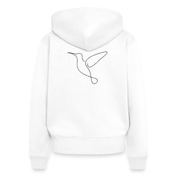 Colibri - Sweat à capuche zippé Premium bio Femme - blanc - Dos - AI Model Female 172 light (172cm)