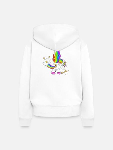 Upsi ein Pupsi Einhorn - Frauen Premium Bio Zip Hoodie - Weiß