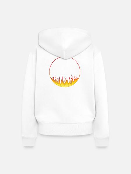 Kreis on fire - Frauen Premium Bio Zip Hoodie - Weiß