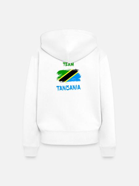 Team Tansania Flaggen Design - Frauen Premium Bio Zip Hoodie - Weiß