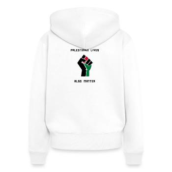 Palestinian Lives Matter! Free Palestine - Women's Premium Organic Zip Hoodie - white - Back - AI Model Female 172 light (172cm)