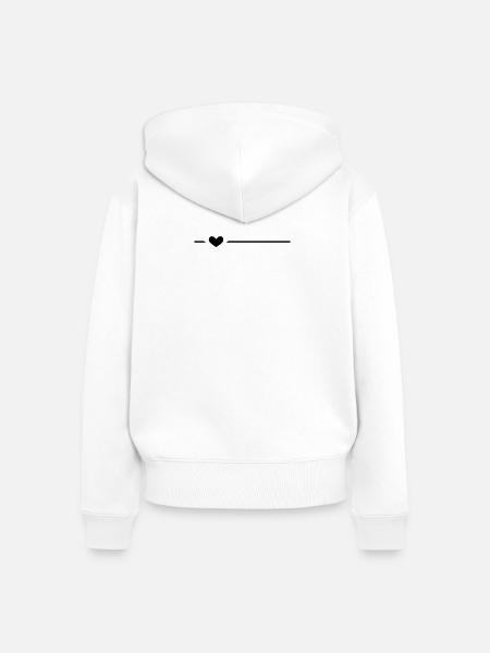 Linie Herz Schwarz - Frauen Premium Bio Zip Hoodie - Weiß