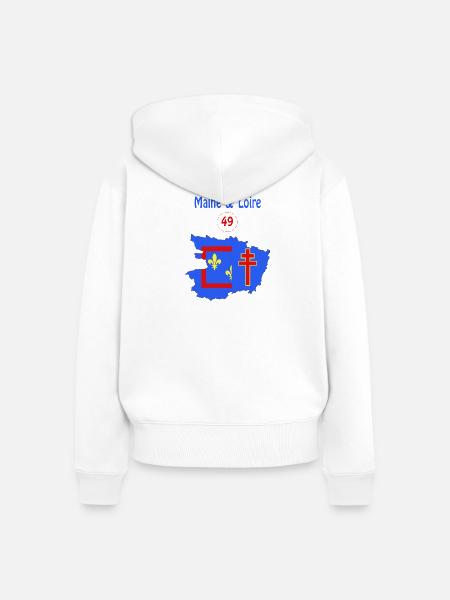 Maine & Loire - Frauen Premium Bio Zip Hoodie - Weiß
