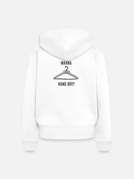 Wanna Hang Out? - Frauen Premium Bio Zip Hoodie - Weiß
