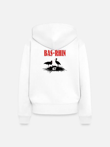 Bas-Rhin - Frauen Premium Bio Zip Hoodie - Weiß