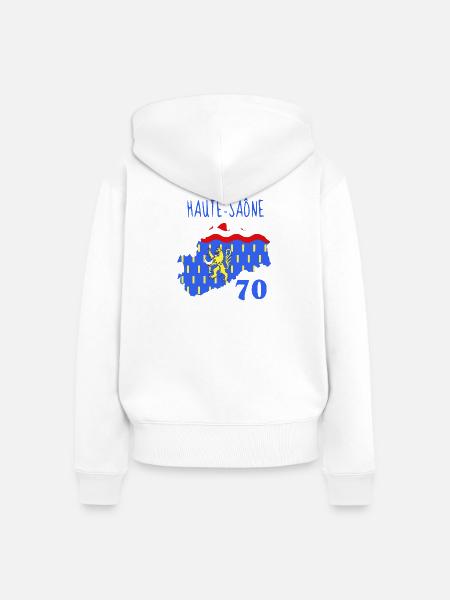 Haute-Saône - Frauen Premium Bio Zip Hoodie - Weiß