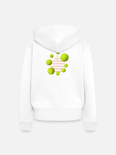 Tennisball - Frauen Premium Bio Zip Hoodie - Weiß