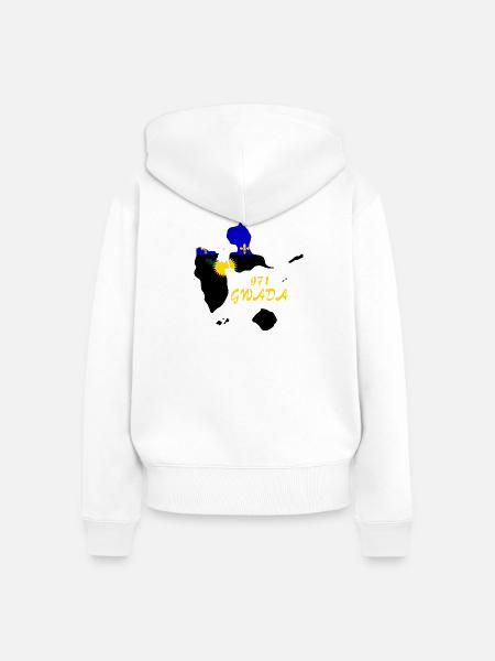 Guadeloupe - Frauen Premium Bio Zip Hoodie - Weiß
