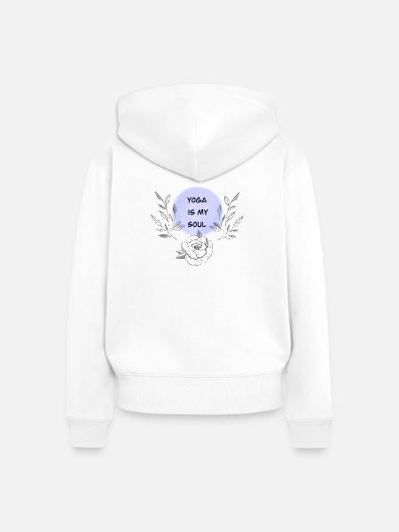 Yoga - Frauen Premium Bio Zip Hoodie - Weiß