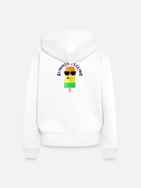 Eiscreme mit Sonnenbrille Summer Feeling Sommer - Frauen Premium Bio Zip Hoodie - Weiß