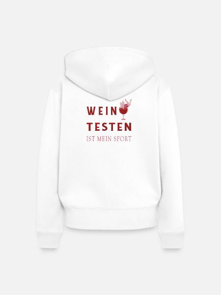 Wein Tester Design - Frauen Premium Bio Zip Hoodie - Weiß